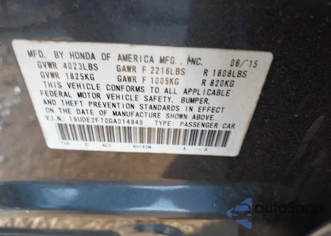 2016 Acura Ilx Premium Package/Technology Plus Package z USA, uszkodzony, nr VIN 19UDE2F70GA014845